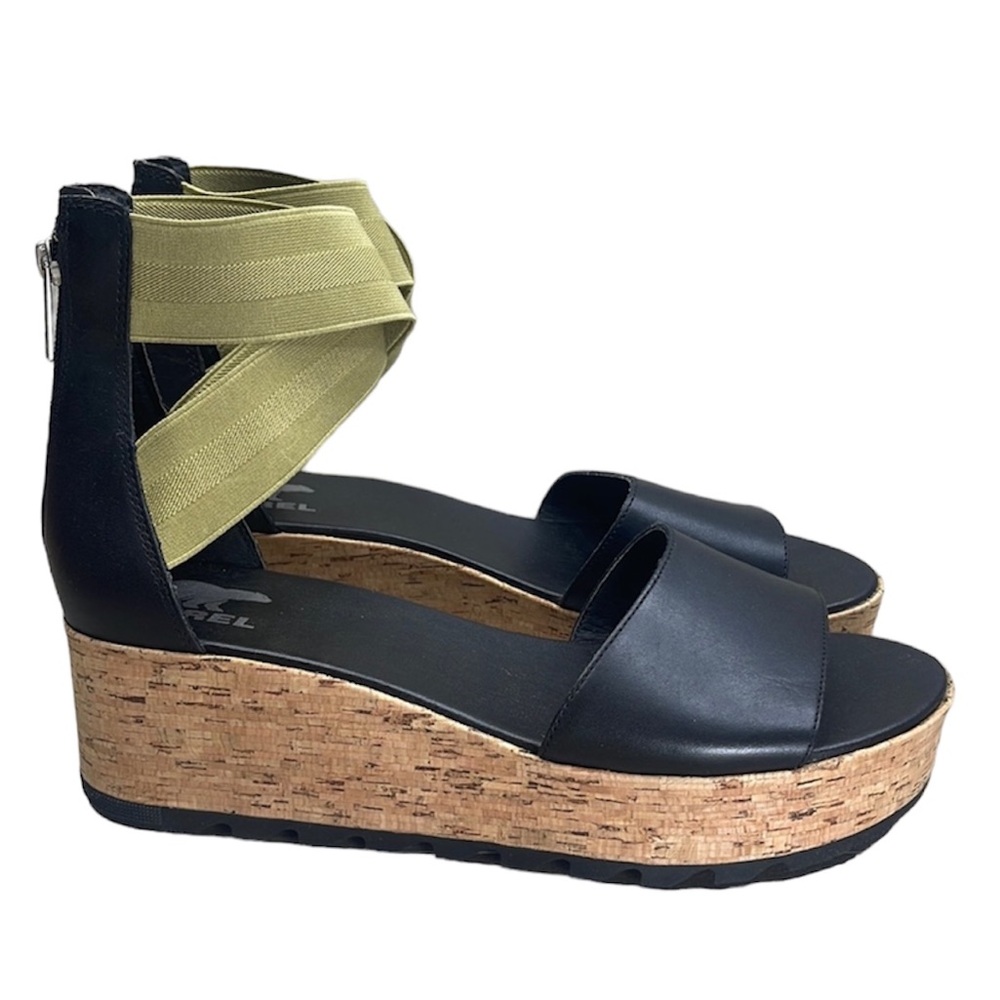 NEW! Sorel Cameron Flatform Cork Wedge Sandals Womens 12